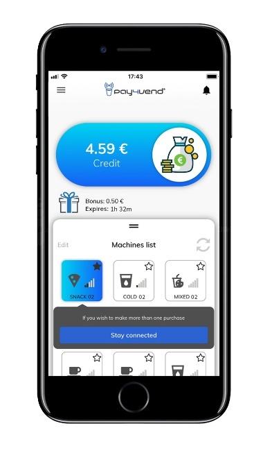 Pay4Vend app per acquistare dal distributore automatico con smartphone